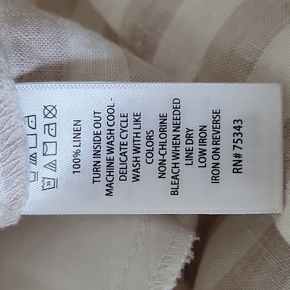 St Tropez West White Tan Stripe Linen Dress Size Small - Picture 6 of 6